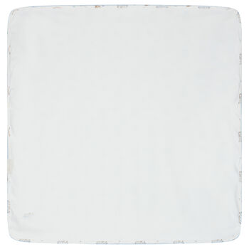 Baby Boys White & Blue Carousel Blanket